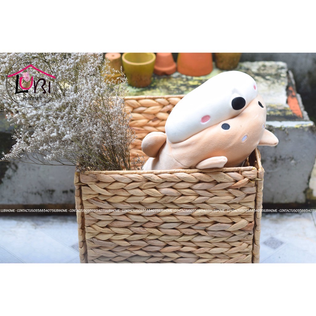 Square Folding water hyacinth basket 27x27x27