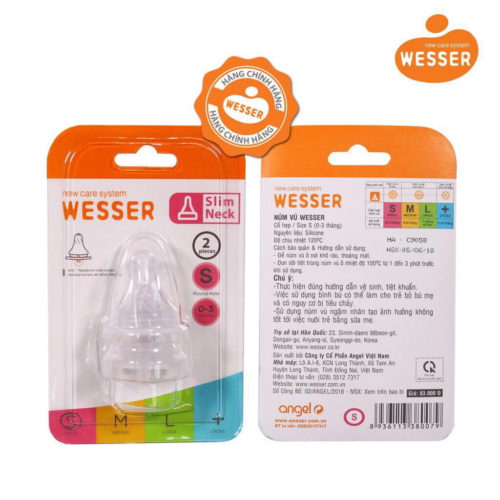 Núm ti Wesser cổ hẹp siêu mềm size S/M/L/+ [Hàng chính hãng]