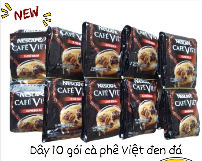 [HCM]Cà phê hòa tan - Nescafe Cafe Việt - Cà phê đen đá  -  Dây (10 gói x16g)