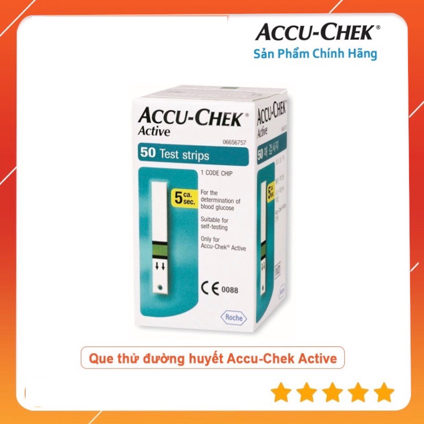 [HCM]QUE THỬ ĐƯỜNG HUYẾT ACCUCHEK ACTIVE (50 QUE)