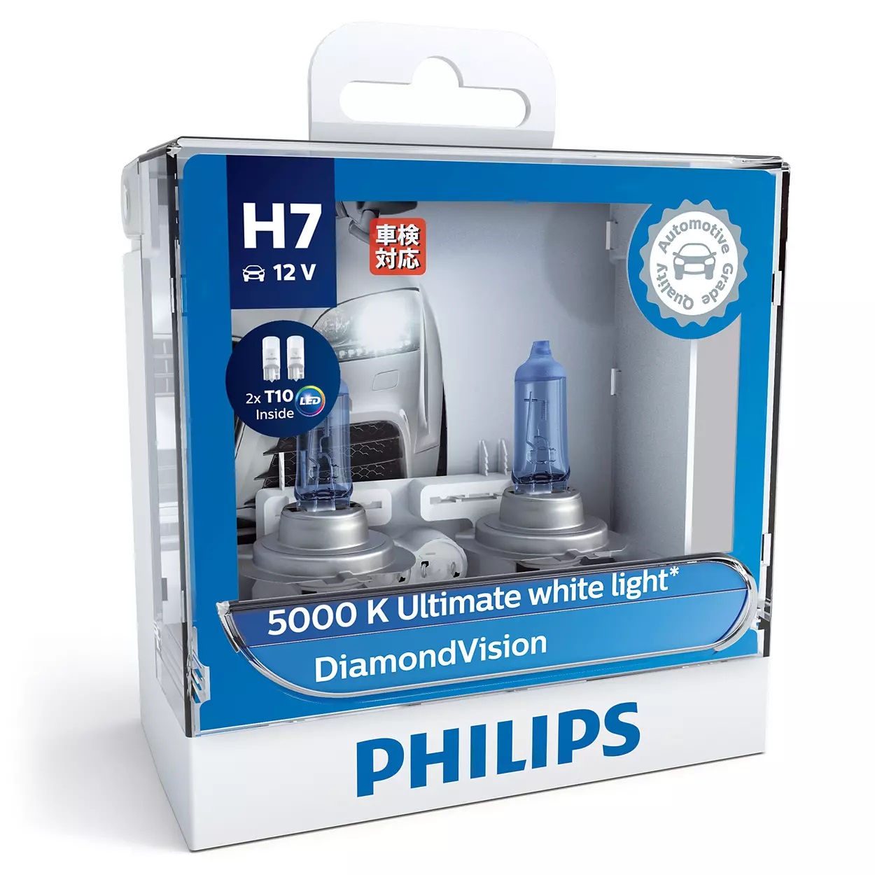 [TẶNG T10 LED] Đèn Pha Philips Diamond Vision Chân H7 12V-55/65W 5000K