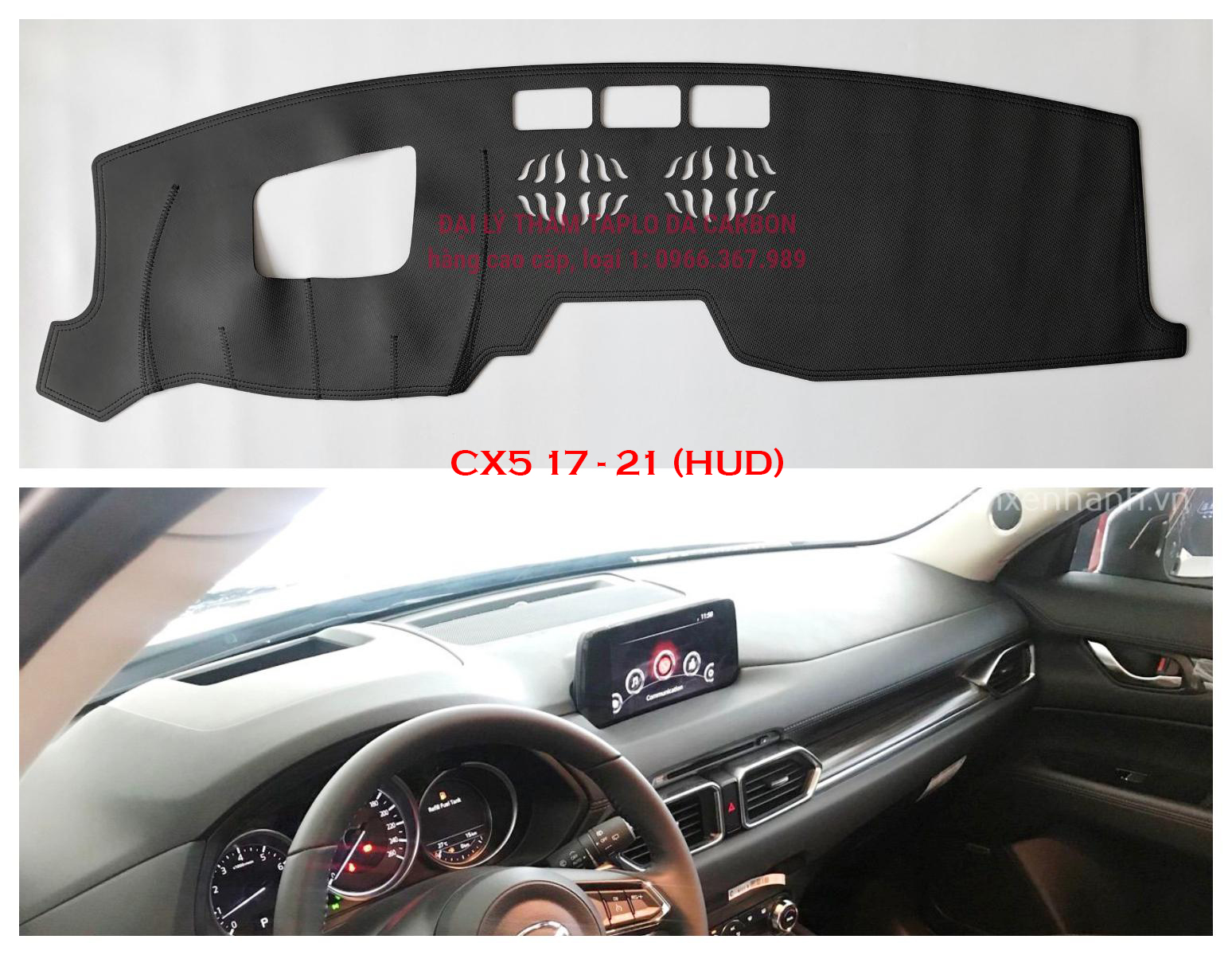 Thảm Taplo Da vân Carbon cao cấp xe MAZDA CX5