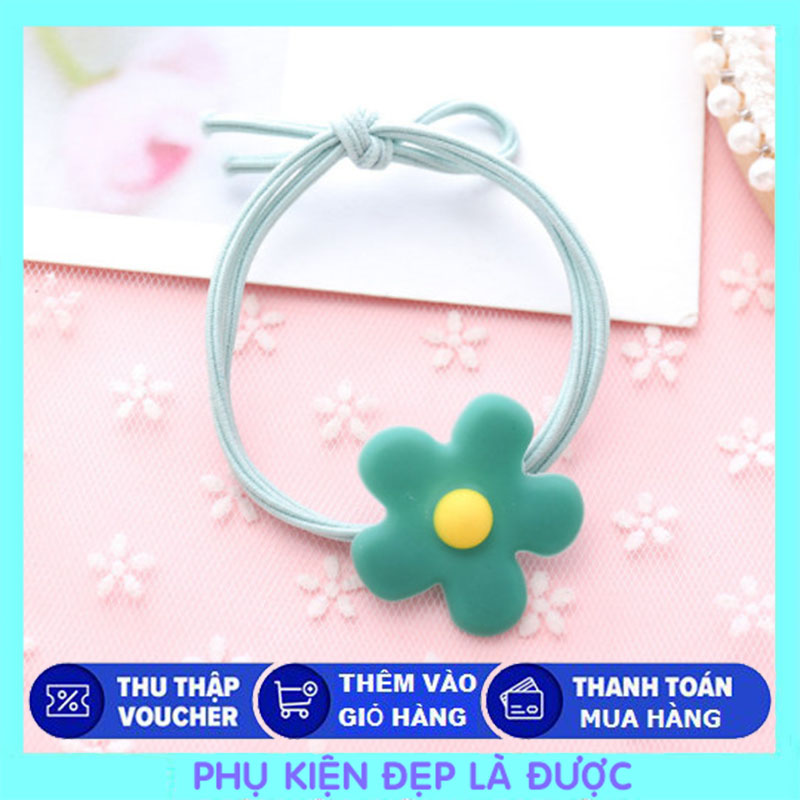 🌸Combo 2 Dây Cột Tóc Bông Hoe Màu Pastel🌸