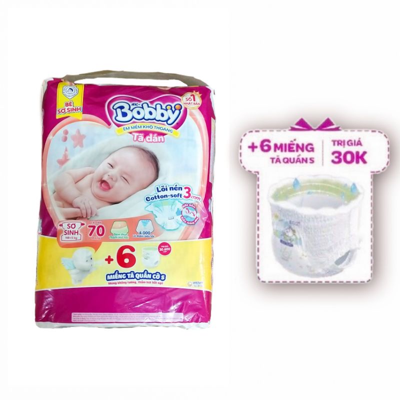 Tã dán sơ sinh XS70+6 miếng