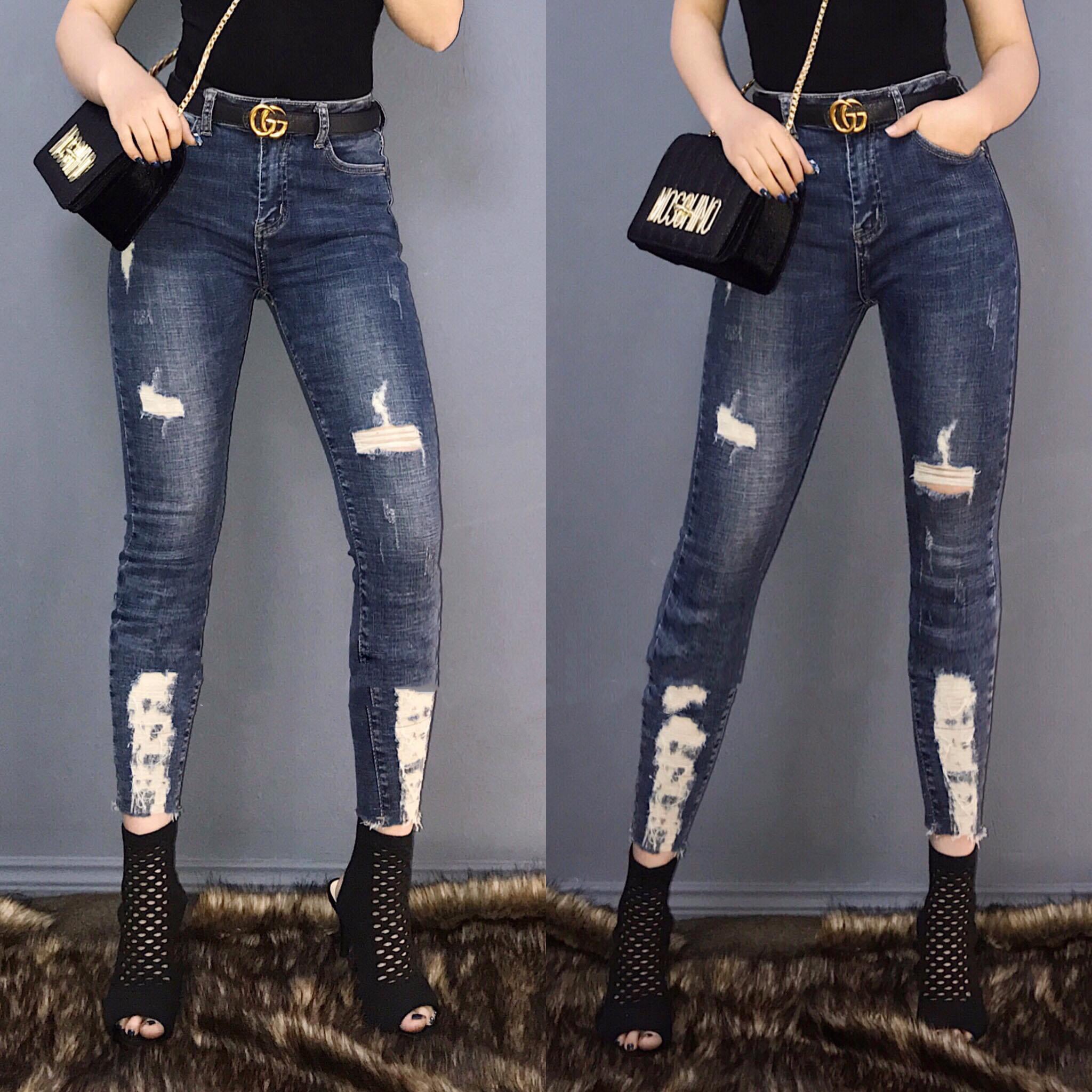 [HCM]QUẦN JEAN 9 TẤC BIG SIZE ĐEN ĐÍNH CƯỜM 2725 - MoliJeans