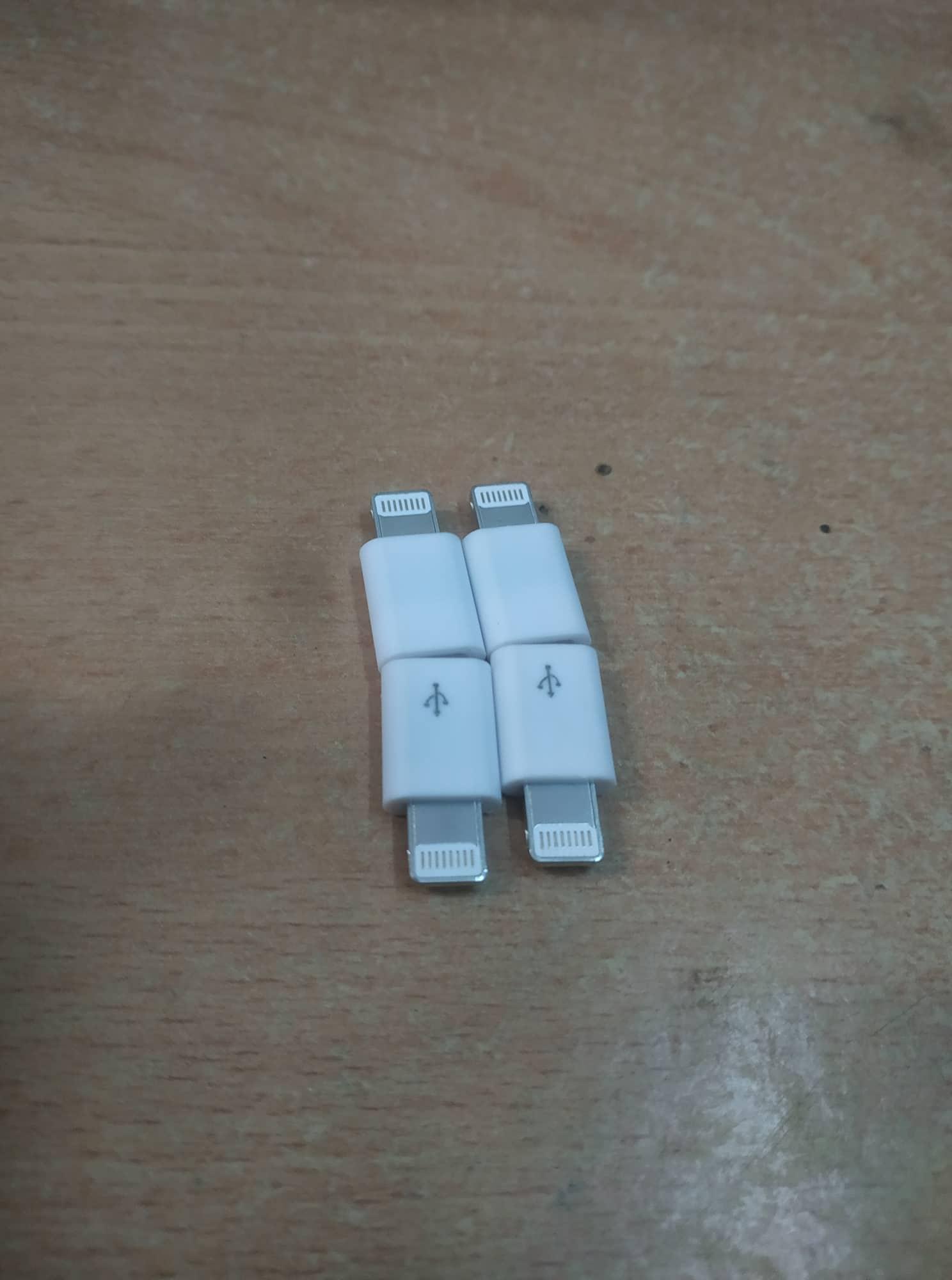 [HCM]Bộ 2 Đầu chuyển cáp từ  Micro USB sang Lightning (Trắng)
