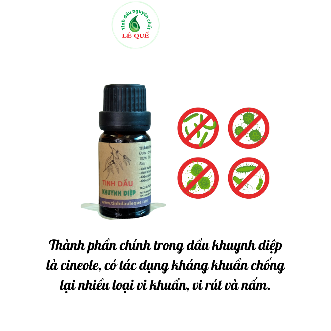 (Lê Quế) Tinh dầu khuynh diệp Lê Quế (Eucalyptus Essential Oil) Giảm ngạt mũi, sổ mũi, viêm họng Lọ 10-50ml Koshka Home