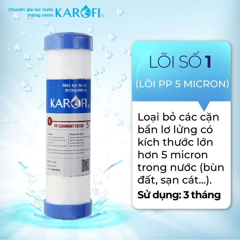 Bộ 3 lõi lọc RO KAROFI số 123