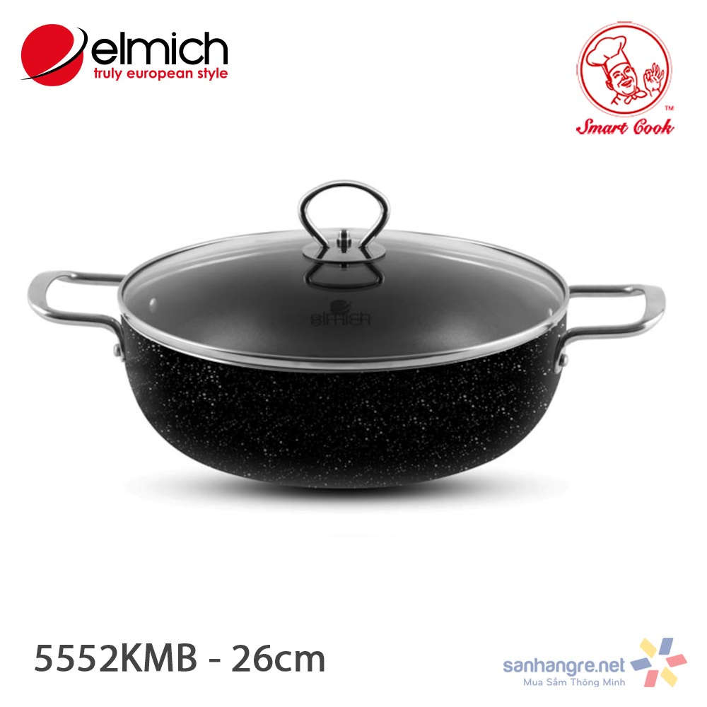 Nồi lẩu Elmich Smartcoook đường kính miệng 26cm dùng được trên bếp từ - hàng chính hãng (giao mãu ngầu nhiên)