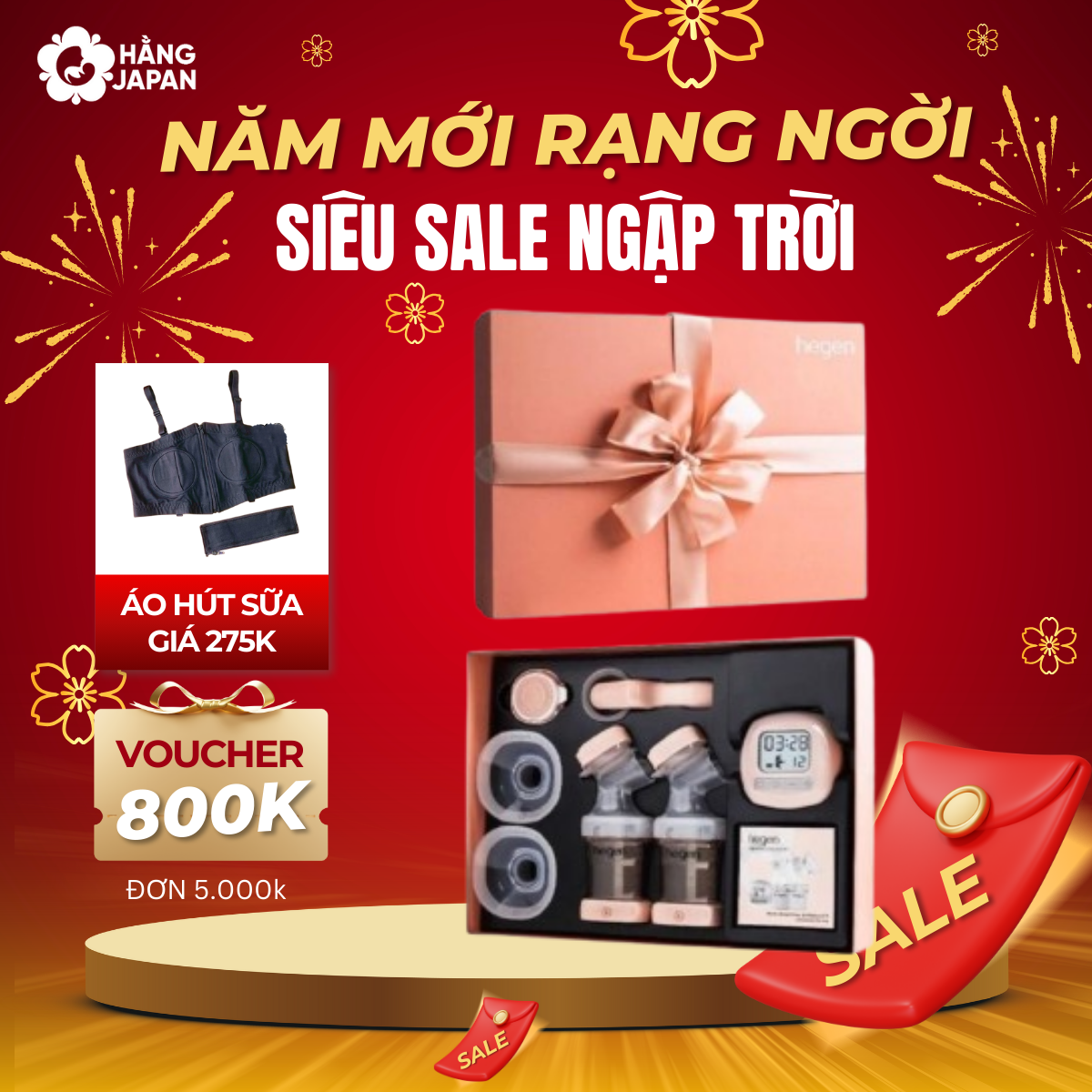 Máy hút sữa cao cấp Hegen double electric breast pump - Hàn Quốc