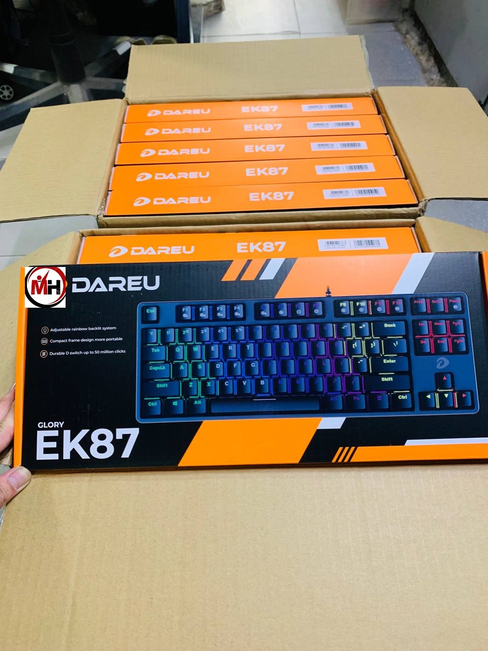 Bàn phím cơ Dareu EK87 Đen -Back Gaming MULTI-LED