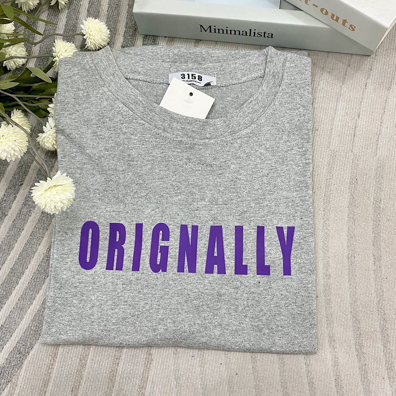 Áo thun 3158 form rộng mẫu ORIGNALLY chất cotton khô cổ tròn