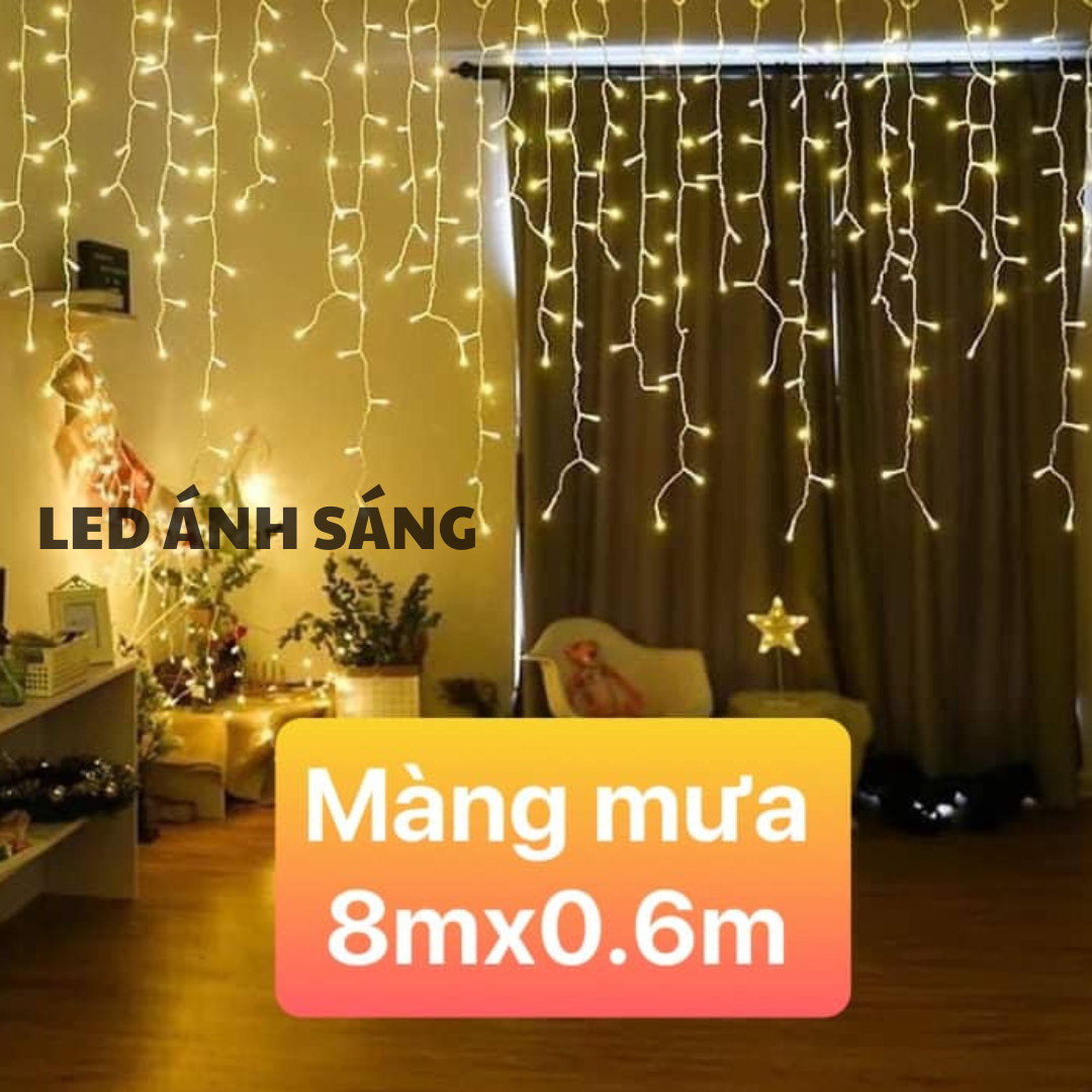 Bộ đèn LED rèm thả màn trang trí ngoài trời