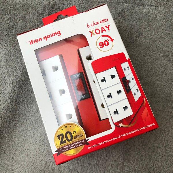 Ổ cắm Xoay 90° Điện Quang ĐQ ESK RT 6WR (6 lỗ) (N004)