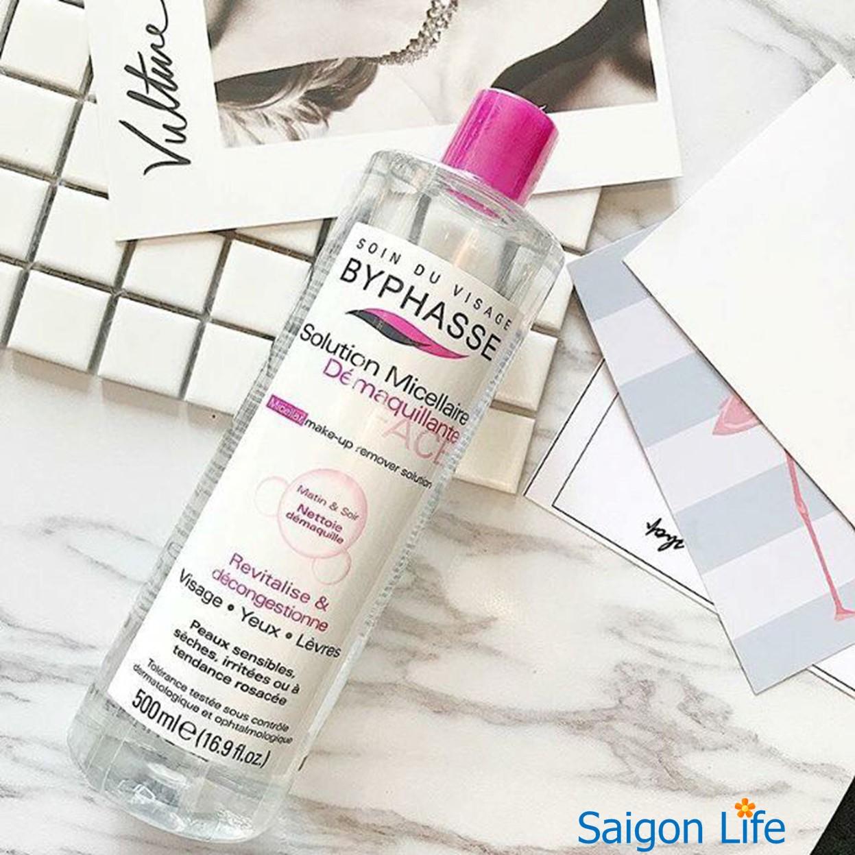 [TẶNG BÔNG] Nước Tẩy Trang Byphasse Micellar Make-up Remover Solution 500ml