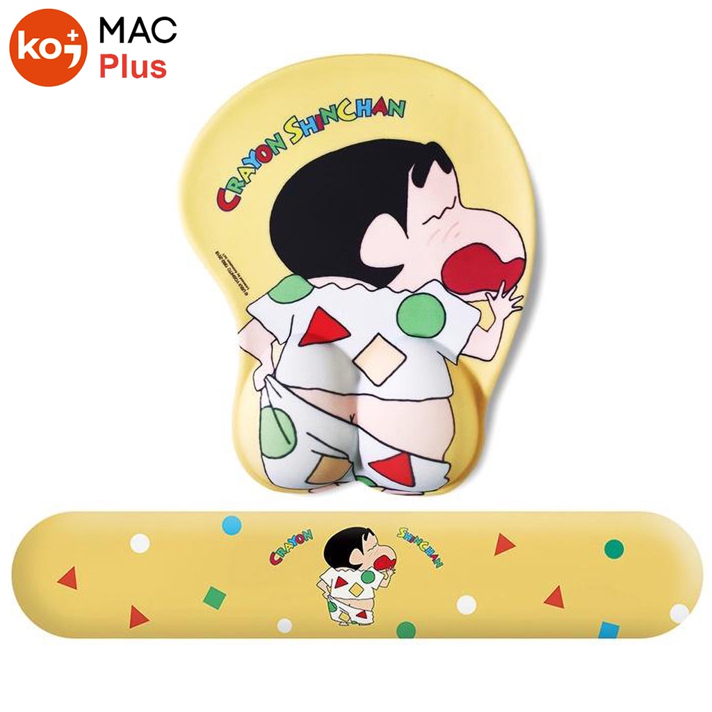 Bộ Lót Chuột Kê Tay Gõ Phím Crayon Shin Chan (Lót Chuột Cậu Bé Bút Chì, Cu Shin, Đệm Tay Silicon, Công Thái Học )