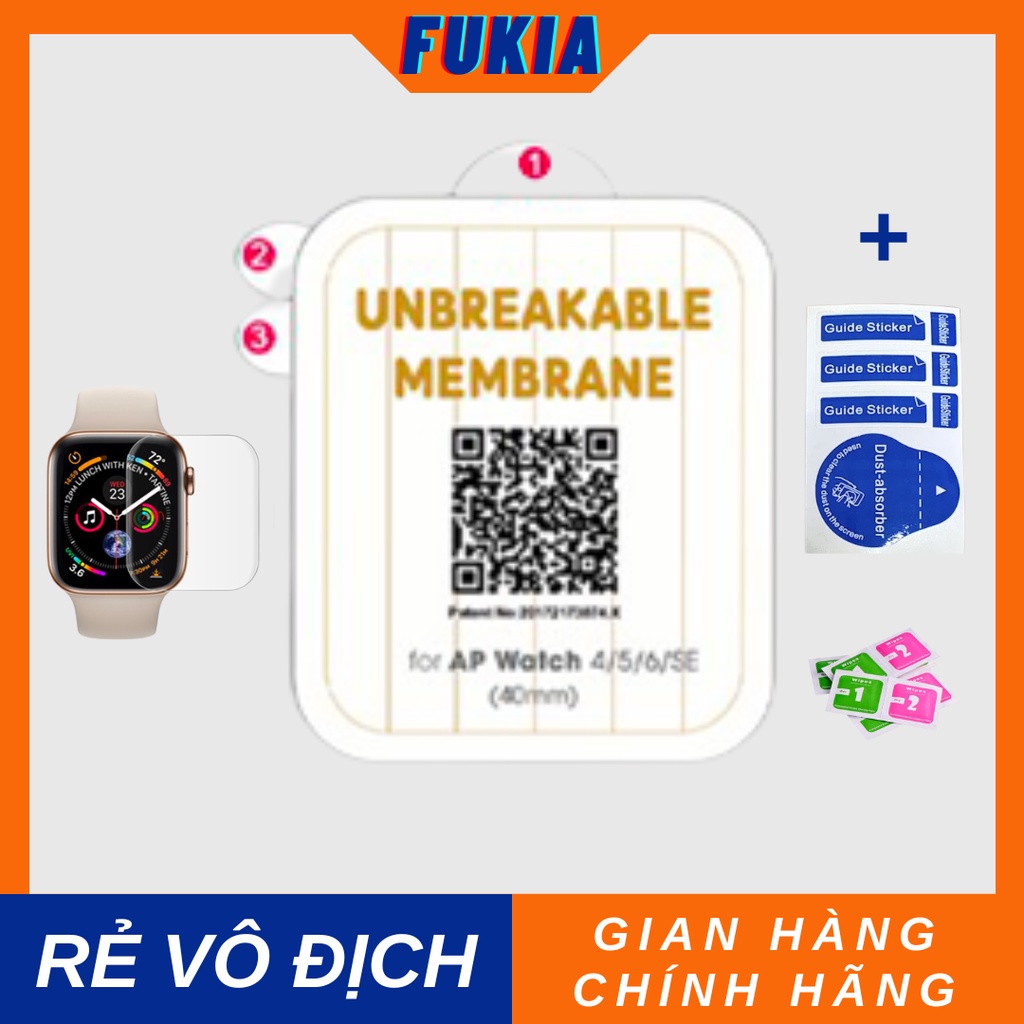 Dán PPF dẻo skin tự phục hồi trầy xước cho đồng hồ thông minh Series 1/2/3/4/5/6/7/SE size 38/40/41/42/44/45mm
