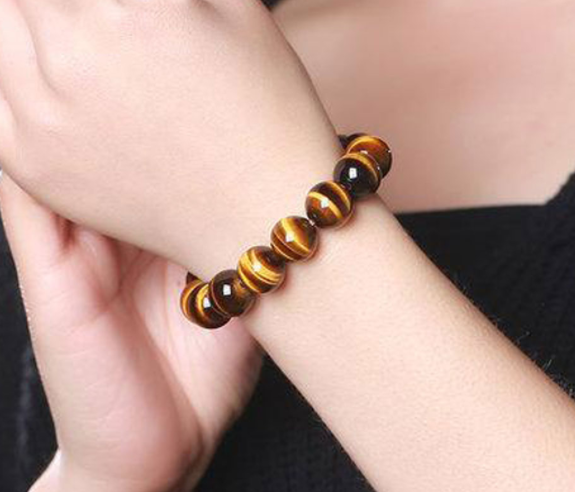 Vòng tay mắt hổ tự nhiên cho nam nữ hạt đá 10ly tự nhiên may mắn.
