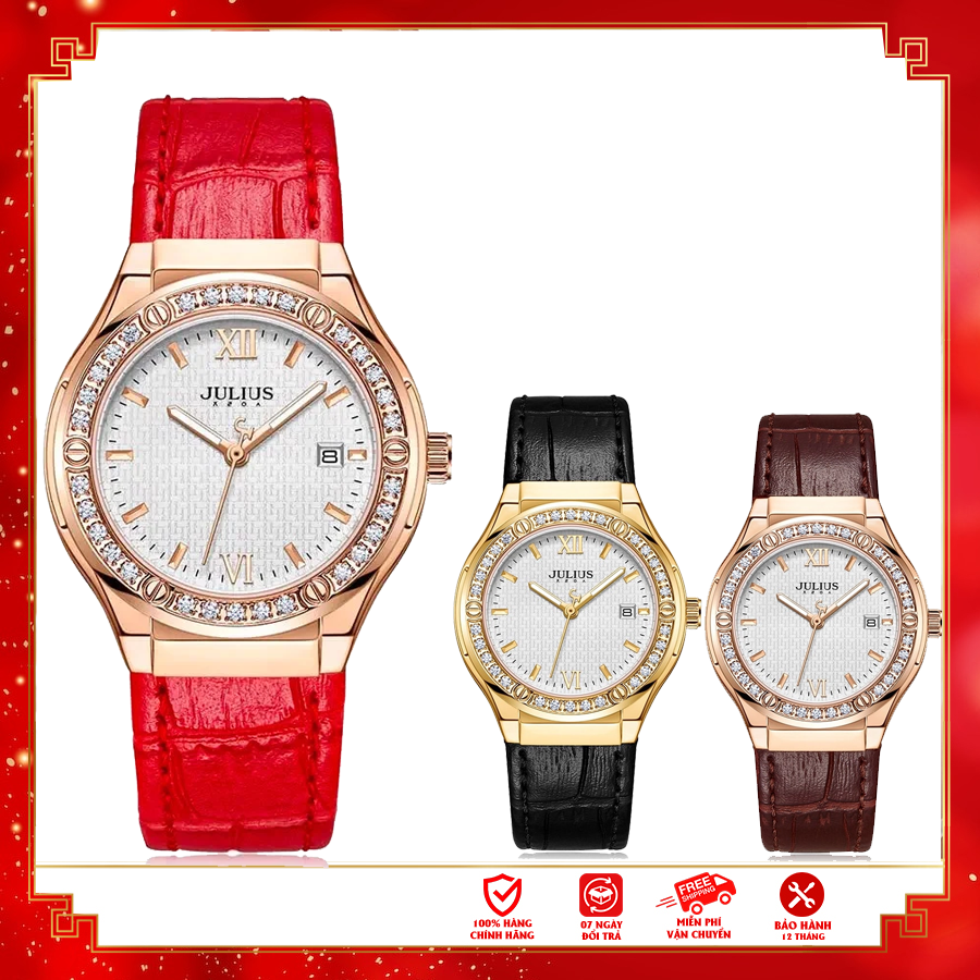 Đồng hồ nữ Julius Hàn Quốc JA-1395 dây da