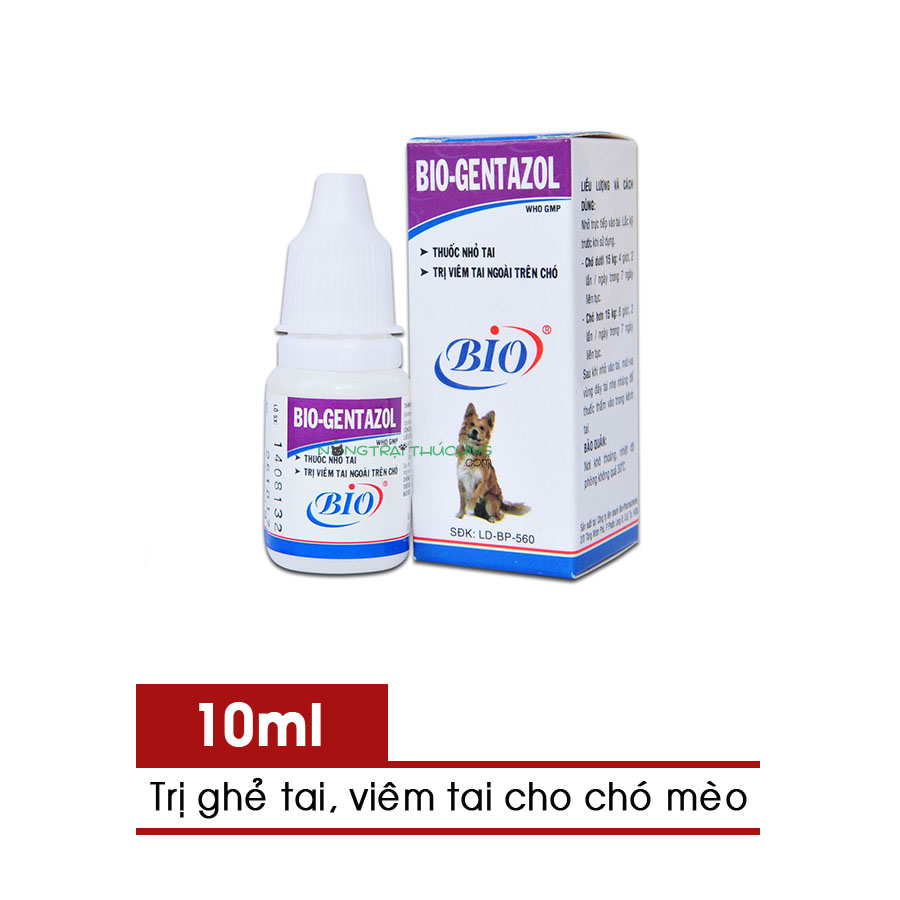 Nhỏ tai cho chó bị viêm tai Bio-Gentazol 10ml