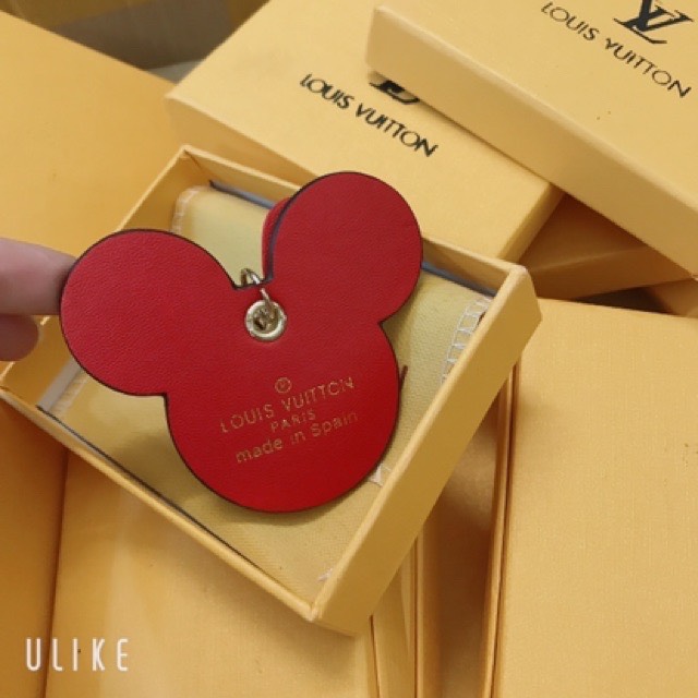 Móc khoá LV Mickey hàng cao cấp full box (màu hồng)