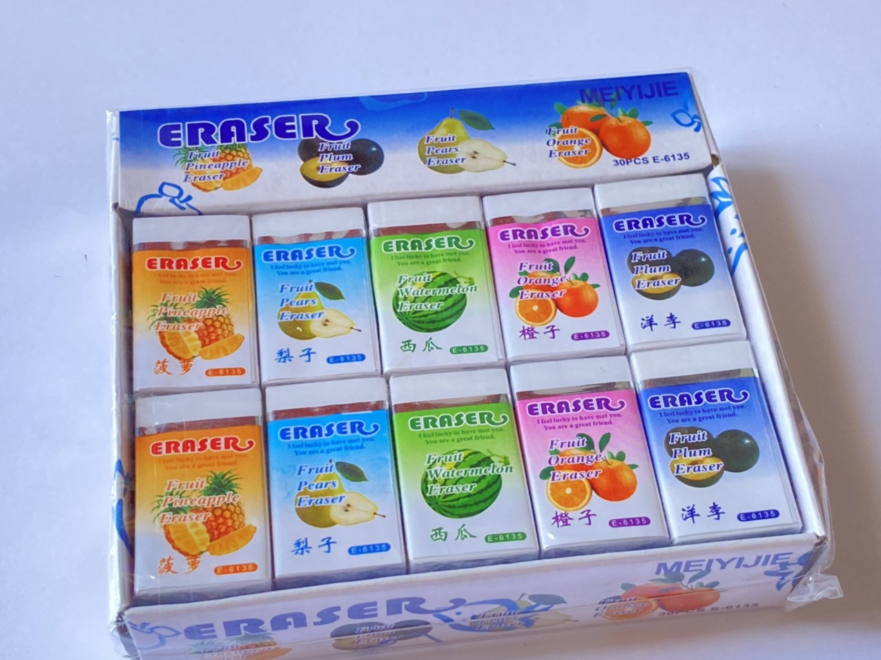 [HCM]Bộ 5 cục Gôm trắng Trái cây/ Doremon