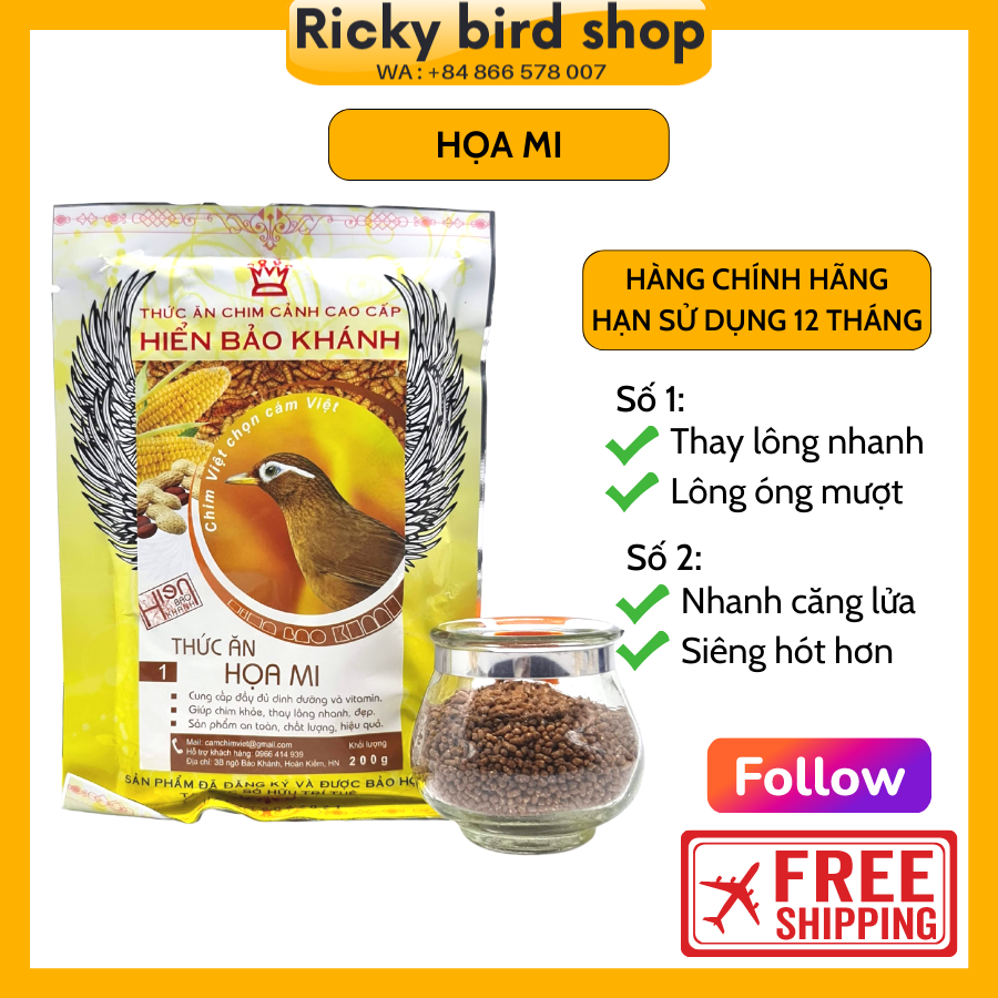 Cám chim họa mi Hiển Bảo Khánh số 1, 2 (Dưỡng, Căng lửa)
