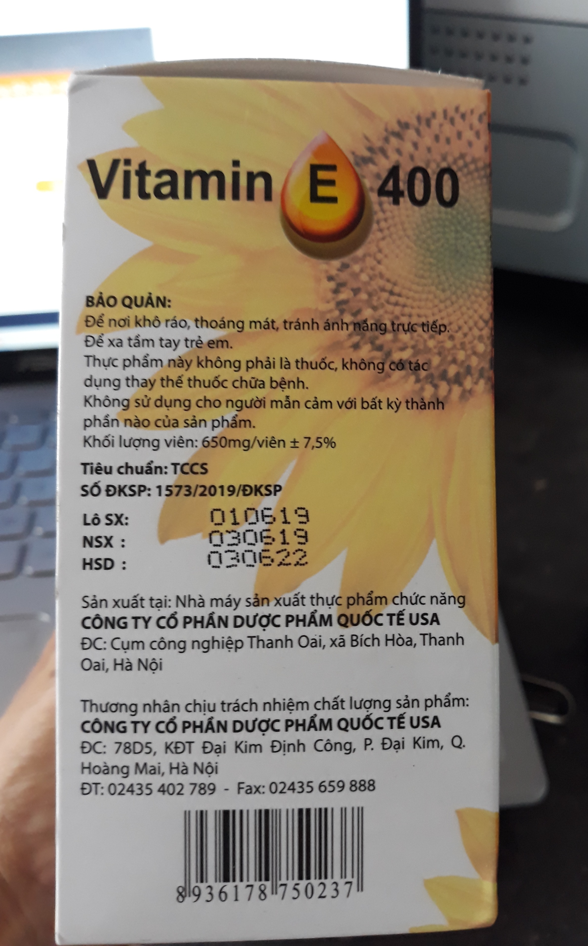 vitamin E 400 hộp 100viên