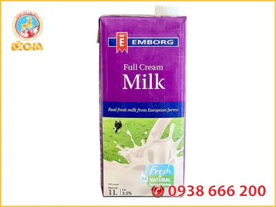 [HCM]Sữa Tươi Nguyên Kem EMBORG FULL CREAM 1L