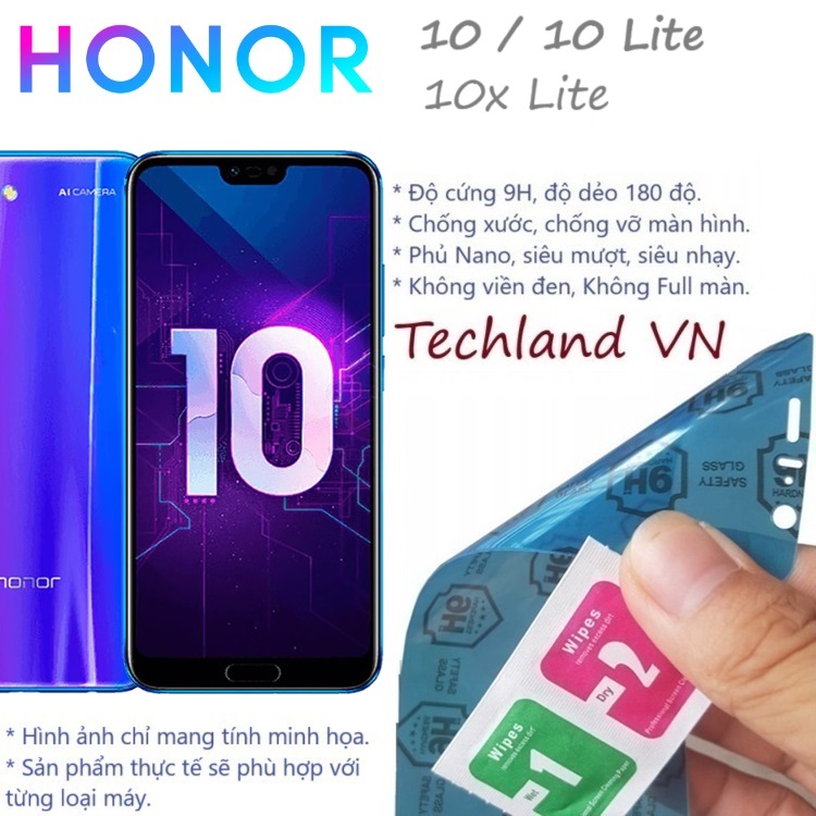 Cường Lực Phủ Nano Honor 10 / 10 Lite / 10x / 10x Lite - Trong Suốt, Không Full Màn, Không Viền Đen