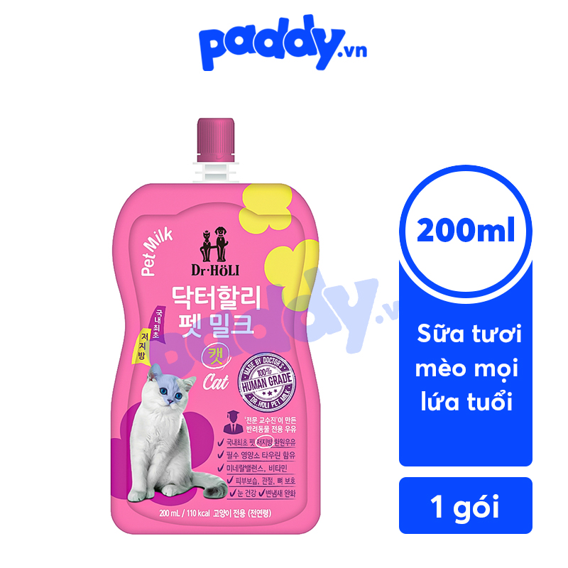 Sữa Tươi Chó Mèo Dr Holi Bổ Sung Dinh Dưỡng 200ml (Hàn Quốc)