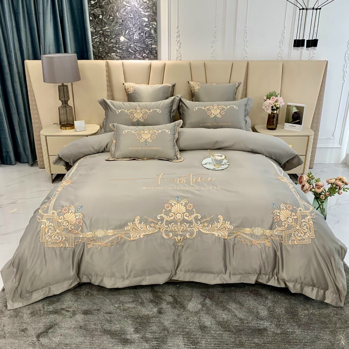 Bộ chăn ga gối lụa silk hoàng gia