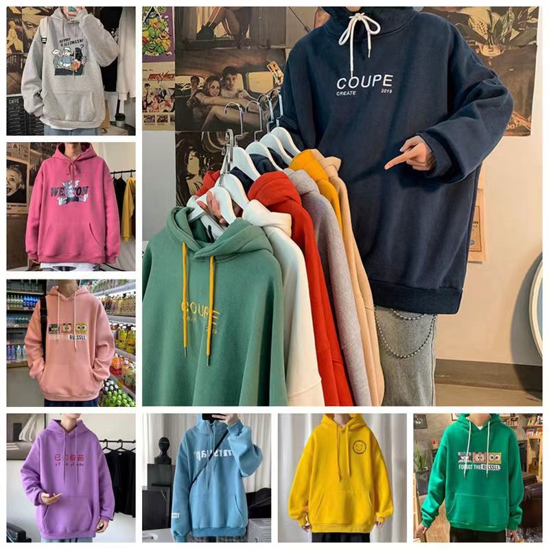 Áo hoodie form rộng mũ hai lớp dày dặn siêu to áo nam nữ dạo phố thu đông 2022