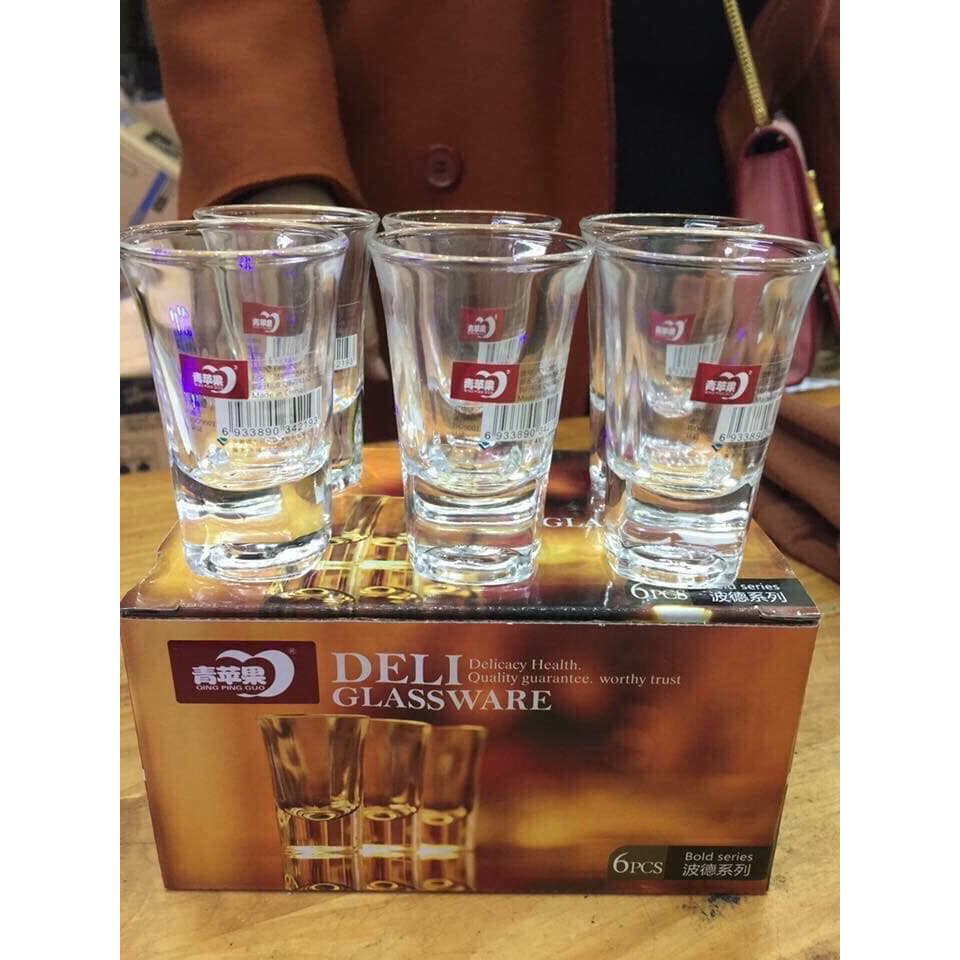 Hộp 6 chén uống rượu Deli