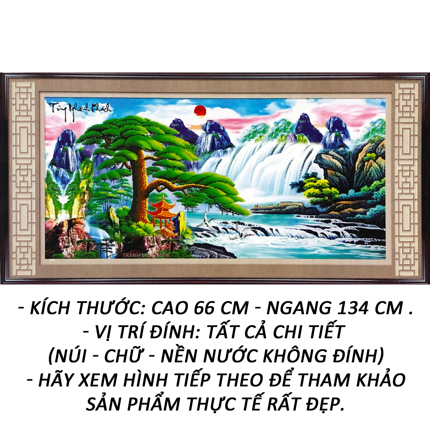 Tranh Đính Đá 5D - Tùng Nghênh Khách 05 - Tranh mỹ thuật Minh Hiền
