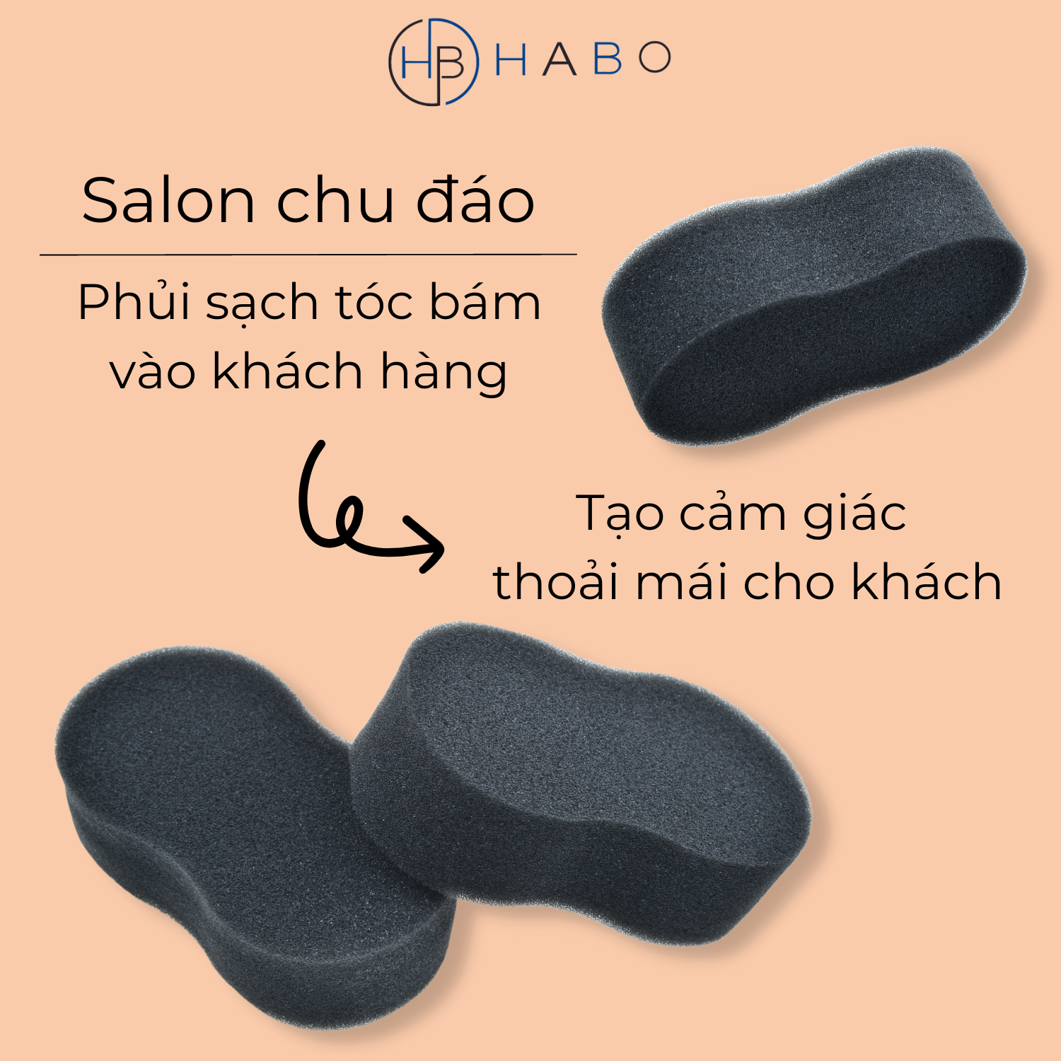 Bông phủi tóc, mút phủi tóc mềm mịn, chất xốp dai