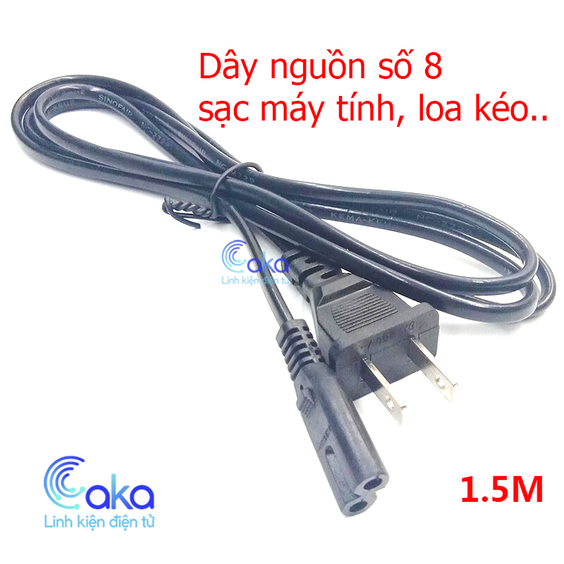Dây nguồn số 8 220V, Dây nguồn máy tính, dây nguồn loa kéo dài 1.5M tiện lợi