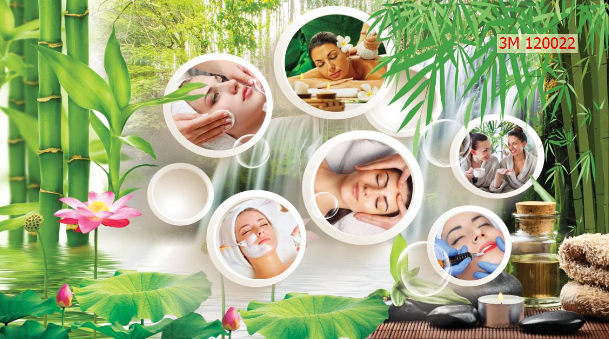 Decal dán tường - Tranh dán tường 3D phủ kim sa Spa