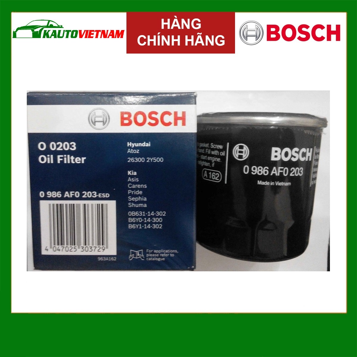 Lọc dầu động cơ mazda cx3 , cx5 ; mazda 6 ; mazda 3 ; mazda 2 chính hãng bosch