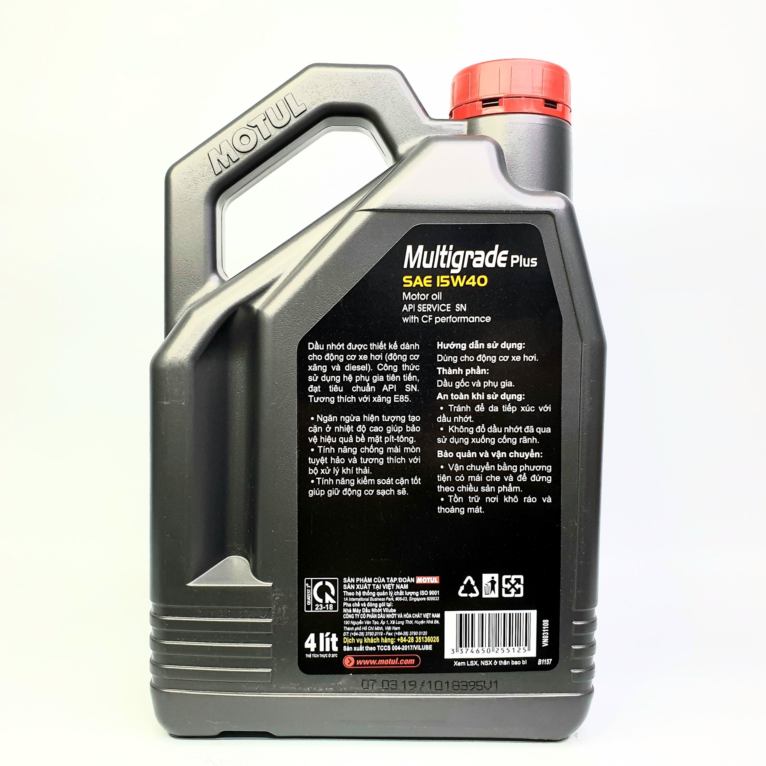 NHỚT MOTUL MULTIGRADE PLUS 15W40 4L