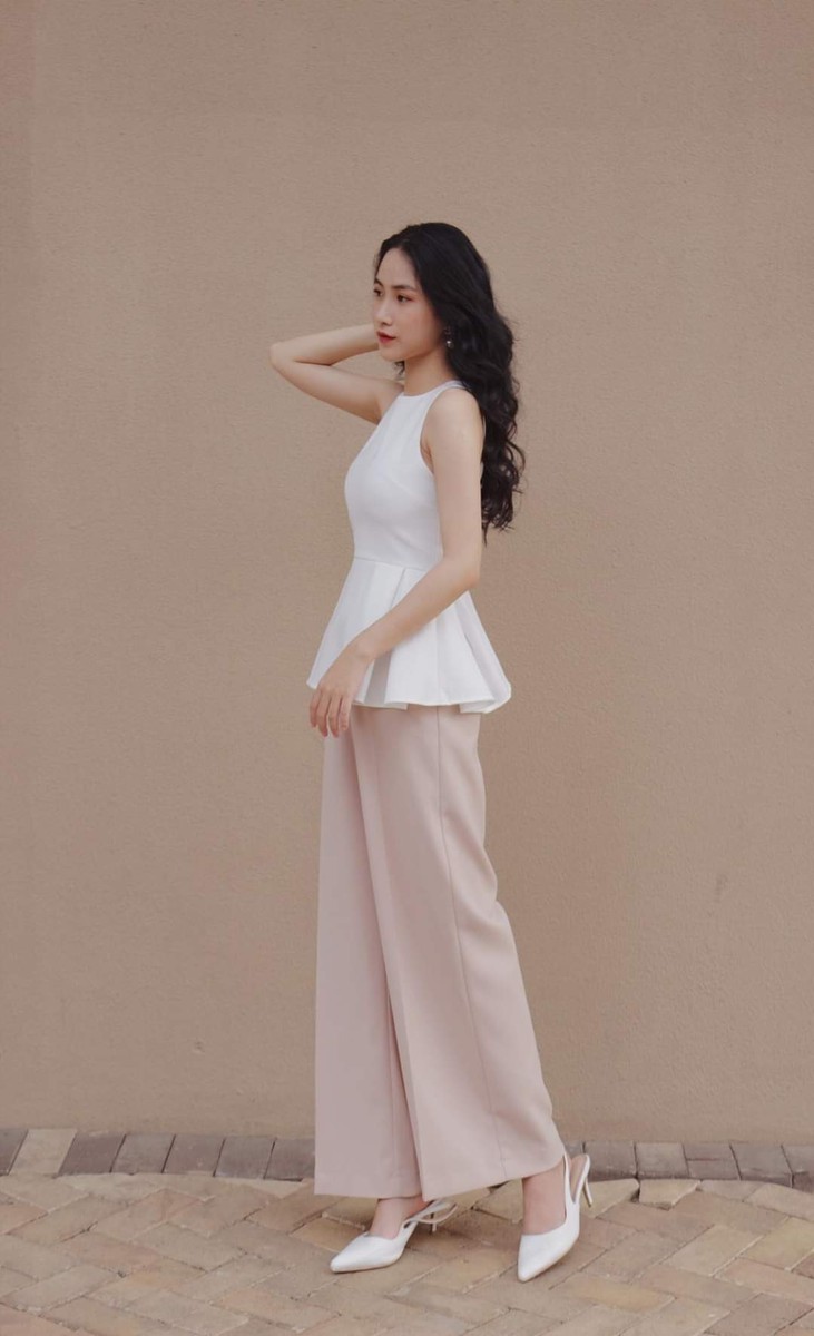 [HCM]ÁO PEPLUM CỔ TRÒN SÁT NÁCH SANG CHẢNH