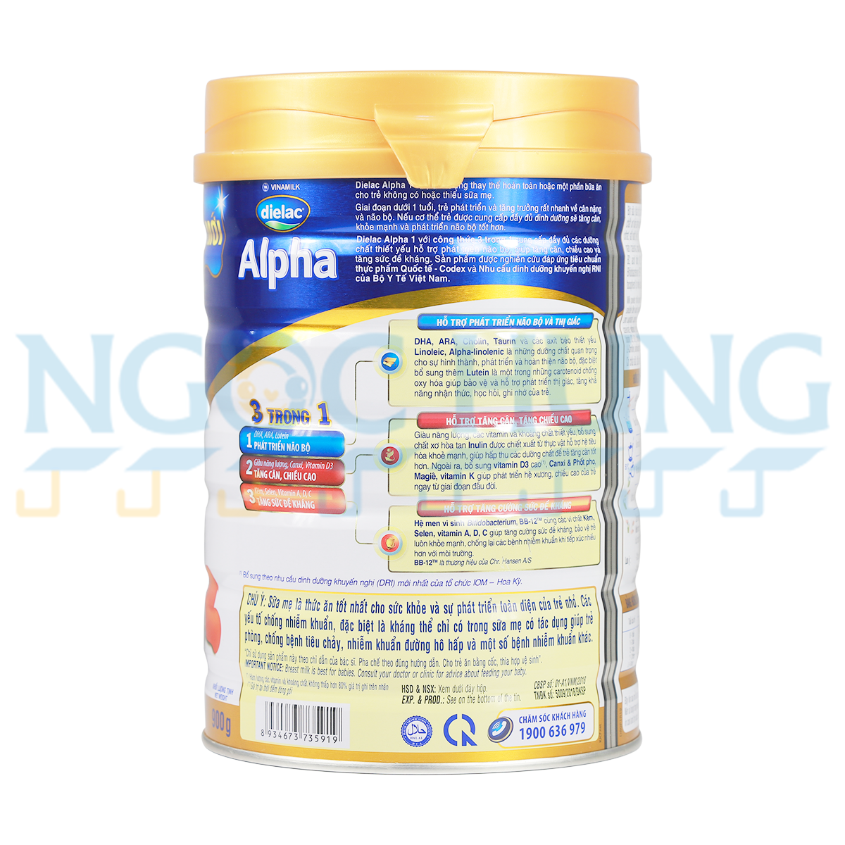 Sữa bột Vinamilk Dielac Alpha 1 (cho bé từ 0-6 tháng) - 900g