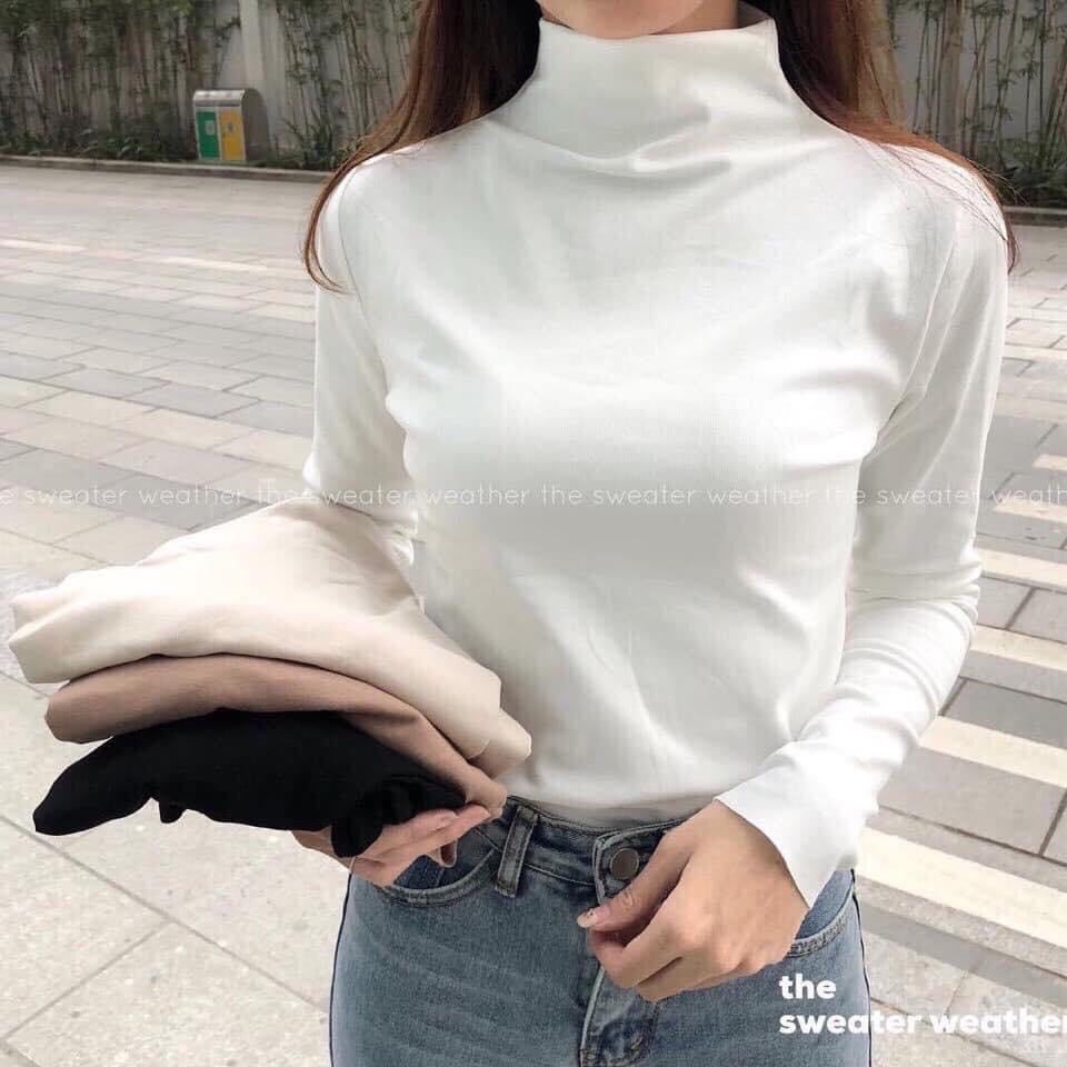 Áo Giữ Nhiệt THUN LẠNH Cổ 3 Phân cho nữ