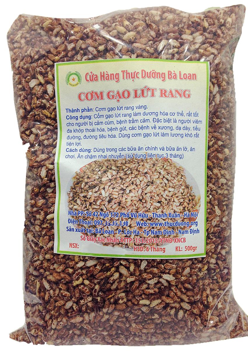 Cốm gạo lứt rang chay 500gram