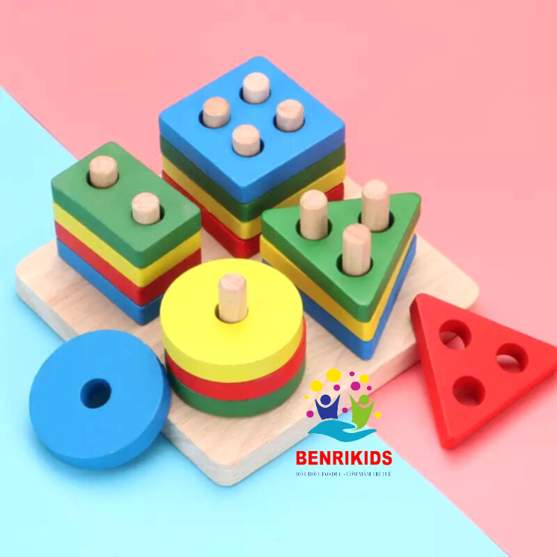 Xi toys baby wooden dropout series board help learning color block