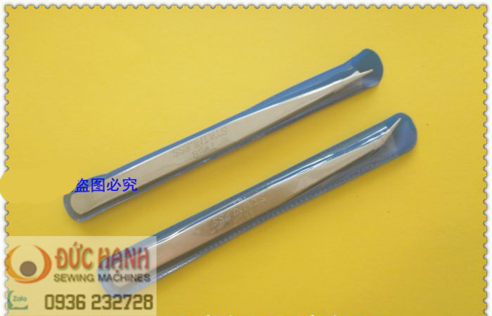 2 NHÍP GẮP CHỈ- nhíp thẳng + nhíp cong