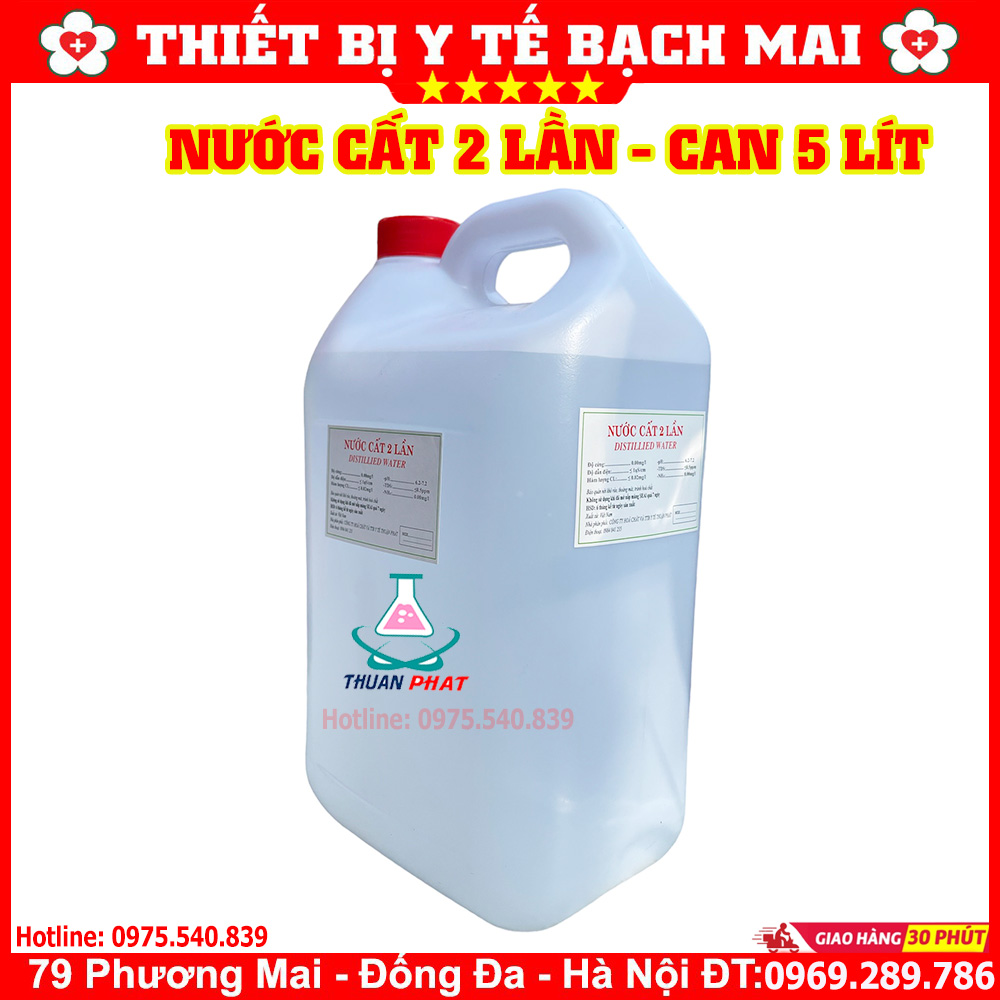 Nước Cất Tinh Khiết - Nước Cất 1 Lần - Nước Cất 2 Lần [Can 5 Lít]
