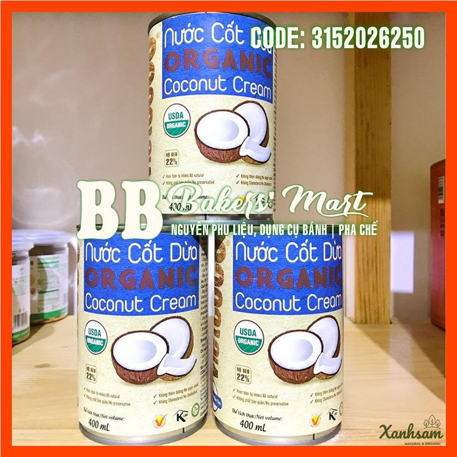 Nước cốt dừa ORGANIC VIETCOCO - Lon 400ml