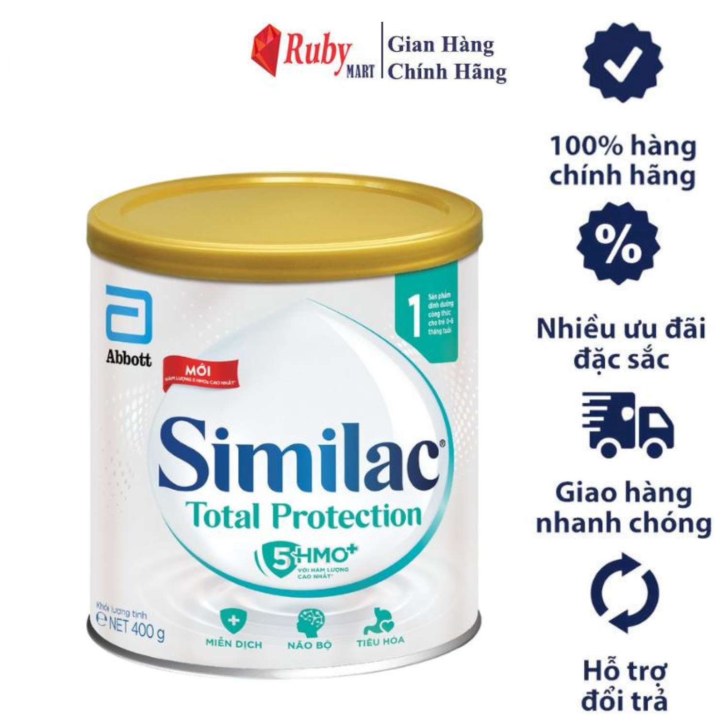 [Date 2.2025] Sữa Bột Similac Total Protection 1 lon 400g - Cho Bé Sinh Mỗ, Nhẹ Cân