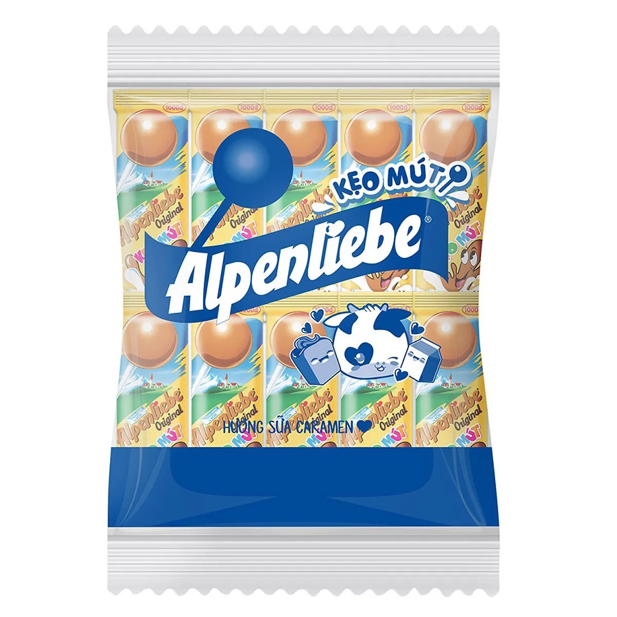Kẹo Mút Alpenliebe Hương Sữa Caramen Gói 50 que